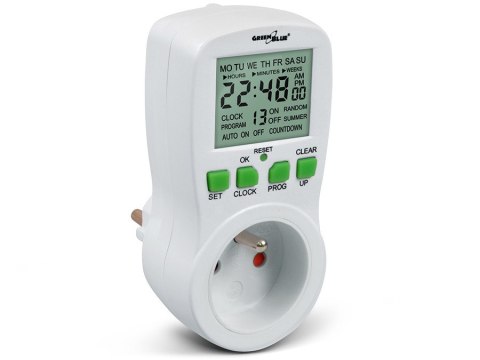 WŁĄCZNIK CZASOWY - TIMER CYFROWY GREENBLUE, 16  PROGRAMÓW, MAx 240  PROGRAMÓW, GB107