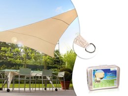 ŻAGIEL OGRODOWY ZACIENIACZ UV  POLIESTER 4M TRÓJKĄT GREENBLUE GB501 KREMOWY HYDROFOBOWA  POWIERZCHNIA