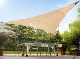ŻAGIEL OGRODOWY ZACIENIACZ UV  POLIESTER 4M TRÓJKĄT GREENBLUE GB501 KREMOWY HYDROFOBOWA  POWIERZCHNIA
