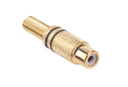 GNIAZDO RCA ZŁOTE 2  PASKI NA KABEL CZARNE