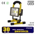 NAŚWIETLACZ  PRZENOŚNY LED 30W 6000K AKU/ 230V