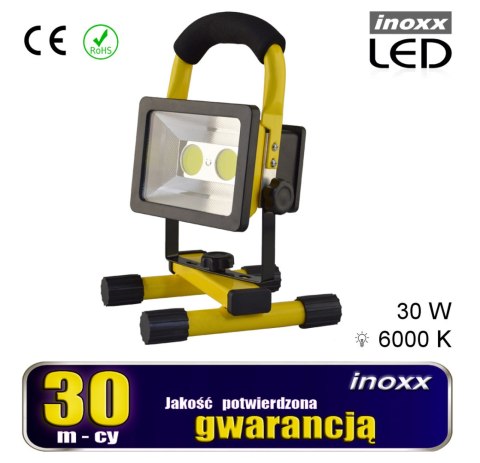 NAŚWIETLACZ PRZENOŚNY LED 30W 6000K AKU/ 230V NAŚWIETLACZ PRZENOŚNY LED 30W 6000K AKU/ 230V