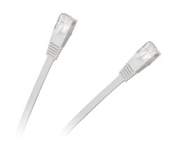 PATCHCORD  PŁASKI UTP 8C WTYK-WTYK 5.0M CCA BIAŁY CAT.6E