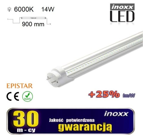 ŚWIETLÓWKA LED 90CM 14W T8 6000K G13 ZIMNA PRZEZROCZYSTA ŚWIETLÓWKA LED 90CM 14W T8 6000K G13 ZIMNA PRZEZROCZYSTA