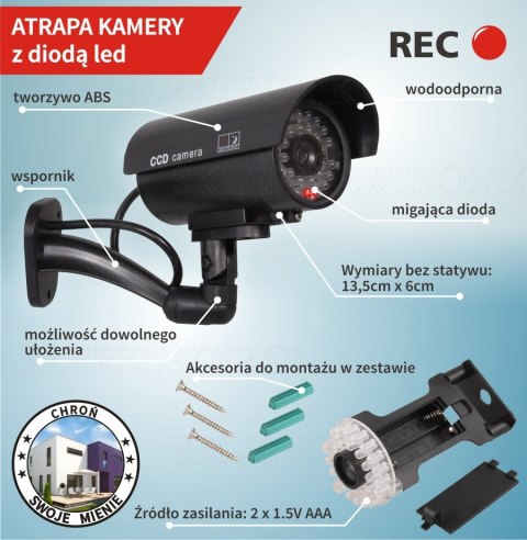 ATRA PA KAMERY TUBOWEJ, DIODY IR LED, SREBRNA, IR9000S ATRA PA KAMERY TUBOWEJ, DIODY IR LED, SREBRNA, IR9000S