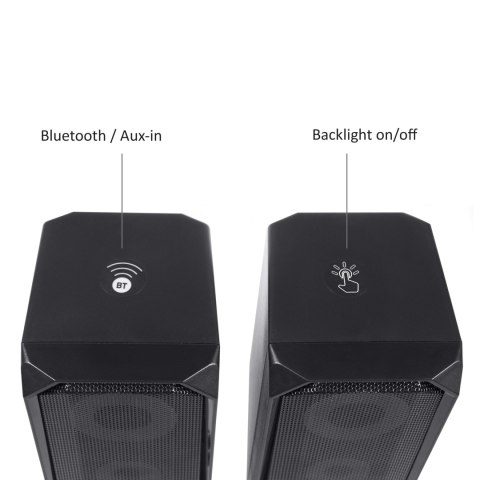 GŁOŚNIKI KOM PUTEROWE BLUETOOTH 4.2, 3.5MM MINI JACK, USB 5V AUDIOCORE AC845 CZARNE MOC 10W - STEROWANIE DOTYKOWE GŁOŚNIKI KOM PUTEROWE BLUETOOTH 4.2, 3.5MM MINI JACK, USB 5V AUDIOCORE AC845 CZARNE MOC 10W - STEROWANIE DOTYKOWE