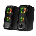 GŁOŚNIKI KOM PUTEROWE BLUETOOTH 4.2, 3.5MM MINI JACK, USB 5V AUDIOCORE AC845 CZARNE MOC 10W - STEROWANIE DOTYKOWE