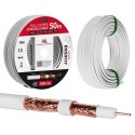 KABEL KONCENTRYCZNY MACLEAN, PRZEWÓD ANTENOWY SATELITARNY, RG6 1.02CU+4.8FPE+CU/P+32*0.12CU+6.8PVC, 50M, MCTV-471