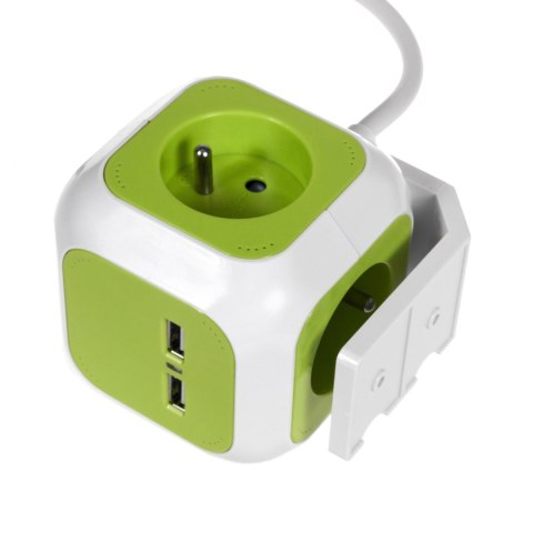 MAGICCUBE POCZWÓRNE GNIAZDKO PRĄDOWE GREENBLUE, 2 WEJŚCIA USB, 1,4M, GB118 MAGICCUBE POCZWÓRNE GNIAZDKO PRĄDOWE GREENBLUE, 2 WEJŚCIA USB, 1,4M, GB118