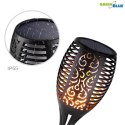 POCHODNIA SOLARNA GREENBLUE, LAM PA OGRODOWA LED, REALISTYCZNY EFEKT ŻYWEGO OGNIA, IP65, GB156