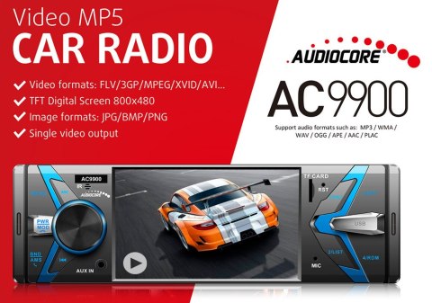 RADIOODTWARZACZ AUDIOCORE AC9900 MP5 AVI DIVX BLUETOOTH HANDSFREE + PILOT RADIOODTWARZACZ AUDIOCORE AC9900 MP5 AVI DIVX BLUETOOTH HANDSFREE + PILOT