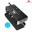 ROZDZIELACZ GNIAZDA ZA PALNICZKI SAMOCHODOWEJ MACLEAN, WOLTOMIERZ, 3 GNIAZDA ZA PALNICZKI, 1xQC 3.0, 3xUSB, 6.8A, 1xPD 18W, MAx 12