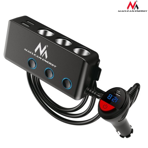 ROZDZIELACZ GNIAZDA ZA PALNICZKI SAMOCHODOWEJ MACLEAN, WOLTOMIERZ, 3 GNIAZDA ZA PALNICZKI, 1xQC 3.0, 3xUSB, 6.8A, 1xPD 18W, MAx 12 ROZDZIELACZ GNIAZDA ZA PALNICZKI SAMOCHODOWEJ MACLEAN, WOLTOMIERZ, 3 GNIAZDA ZA PALNICZKI, 1xQC 3.0, 3xUSB, 6.8A, 1xPD 18W, MAx 12