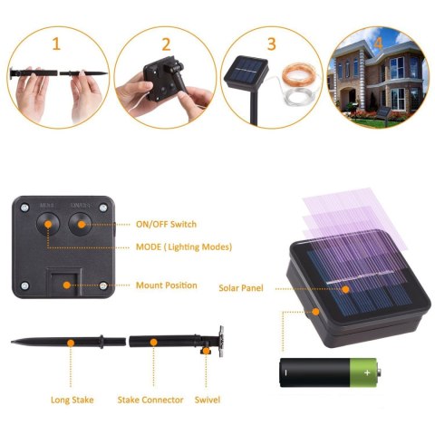 SOLARNA LAM PA OGRODOWA GREENBLUE OZDOBNA 100 LED 10M 600MAH GB164 SOLARNA LAM PA OGRODOWA GREENBLUE OZDOBNA 100 LED 10M 600MAH GB164