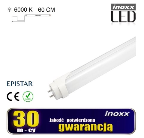 ŚWIETLÓWKA LED 60CM 9W T8 6000K G13 JEDNOSTRONNA ZIMNA ŚWIETLÓWKA LED 60CM 9W T8 6000K G13 JEDNOSTRONNA ZIMNA