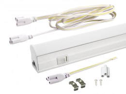 ŚWIETLÓWKA LED LINIOWA T5 60CM 8W ON/OFF NEUTRALNA 4000K LAM PA NATYNKOWA ZINTEGROWANA Z O PRAWĄ