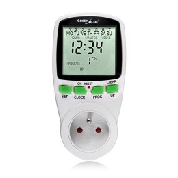 WŁĄCZNIK CZASOWY - TIMER CYFROWY GREENBLUE, 16  PROGRAMÓW, MAx 240  PROGRAMÓW, GB105