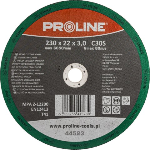 TARCZA DO CIĘCIA KAMIENIA, T41 , 230x3.0x22C30S PROLINE TARCZA DO CIĘCIA KAMIENIA, T41 , 230x3.0x22C30S PROLINE