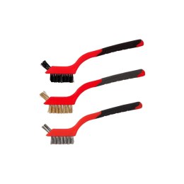 ZESTAW SZCZOTEK DRUCIANYCH 3 SZT, 3x7 RZĘDÓW, 180MM,  PROLINE