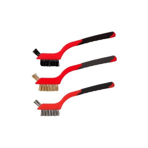 ZESTAW SZCZOTEK DRUCIANYCH 3 SZT, 3x7 RZĘDÓW, 180MM,  PROLINE
