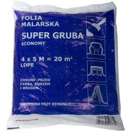 FOLIA MALARSKA LD PE 4*5M, GRUBA (GRUBOŚĆ: OK.20 MIKRO-M)