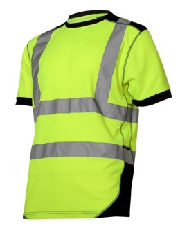 KOSZULKA T-SHIRT OSTRZEGAWCZA, ŻÓŁTO-CZARNA, 