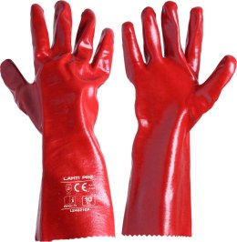 RĘKAWICE  PVC DŁUGIE CZERW. L240210 P, 12  PAR, 