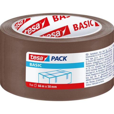 TAŚMA PAKOWA BASIC 50M:48MM, BRĄZOWA TAŚMA PAKOWA BASIC 50M:48MM, BRĄZOWA
