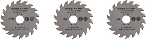 ZESTAW TARCZY TNĄCYCH TCT 54.8x11.1MM DO PRZECINARKI T PW500K - 3 SZTUKI ZESTAW TARCZY TNĄCYCH TCT 54.8x11.1MM DO PRZECINARKI T PW500K - 3 SZTUKI