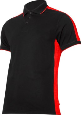 KOSZULKA  POLO 190G/M2, CZARNO-CZERWONA, 