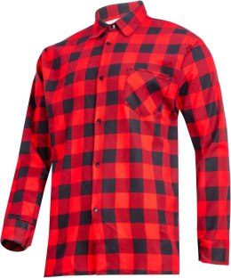 KOSZULA FLANELOWA CZERWONA, 120G/M2, 