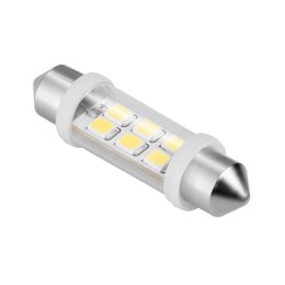 ZARÓWKA SAMOCHODOWA LED 12V 10*40, 6xSMD SV8.5, BIAŁA