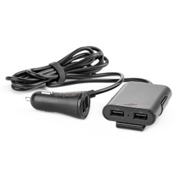 ŁADOWARKA  PRZÓD TYŁ Z  PRZEDŁUŻACZEM 4x USB AMIO-01986