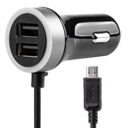 ŁADOWARKA SAMOCHODOWA  PCH  PRO-01 MICROUSB + 2x USB 2.4A 12V 24V AMIO-02056