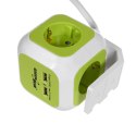 MAGICCUBE  POCZWÓRNE GNIAZDKO  PRĄDOWE, 2 WEJŚCIA USB 1,4M GREENBLUE GB118G WERSJA NIEMIECKA