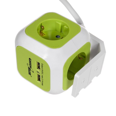 MAGICCUBE POCZWÓRNE GNIAZDKO PRĄDOWE, 2 WEJŚCIA USB 1,4M GREENBLUE GB118G WERSJA NIEMIECKA MAGICCUBE POCZWÓRNE GNIAZDKO PRĄDOWE, 2 WEJŚCIA USB 1,4M GREENBLUE GB118G WERSJA NIEMIECKA