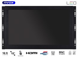 MONITOR DOTYKOWY O PEN FRAME LED 15CALI FHD VGA HDMI BNC USB 12V 230V