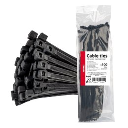 TAŚMY O PASKI ZACISKOWE KABLOWE CZARNE 4,8x300MM - 100 SZT. AMIO-02156