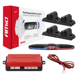 ZESTAW CZUJNIKÓW  PARKOWANIA CZUJNIKI COFANIA MAx LED 4 SENSORY CZARNE 19 MM TRUCK AMIO-02292