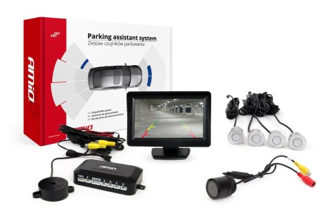 ZESTAW CZUJNIKÓW PARKOWANIA TFT01 4,3" Z KAMERĄ HD-301-IR 4 SENSORY SREBRNE ZESTAW CZUJNIKÓW PARKOWANIA TFT01 4,3" Z KAMERĄ HD-301-IR 4 SENSORY SREBRNE