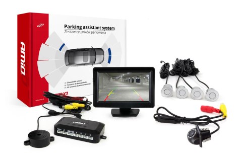 ZESTAW CZUJNIKÓW PARKOWANIA TFT01 4,3" Z KAMERĄ HD-305 LED 4 SENSORY SREBRNE ZESTAW CZUJNIKÓW PARKOWANIA TFT01 4,3" Z KAMERĄ HD-305 LED 4 SENSORY SREBRNE