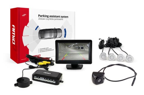 ZESTAW CZUJNIKÓW PARKOWANIA TFT01 4,3" Z KAMERĄ HD-310 4 SENSORY SREBRNE ZESTAW CZUJNIKÓW PARKOWANIA TFT01 4,3" Z KAMERĄ HD-310 4 SENSORY SREBRNE
