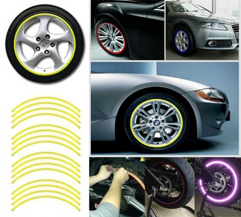 AG555D NAKLEJKI ODBLASKOWE NA KOŁA YELLOW AG555D NAKLEJKI ODBLASKOWE NA KOŁA YELLOW