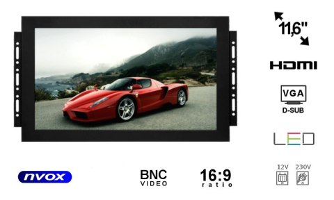 MONITOR O PEN FRAME I PS LED 12CALI Z WEJŚCIEM VGA HDMI BNC AV MONITOR O PEN FRAME I PS LED 12CALI Z WEJŚCIEM VGA HDMI BNC AV