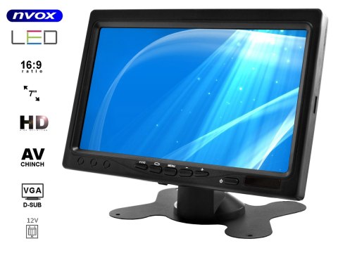 MONITOR ZAGŁÓWKOWY LUB WOLNOSTOJĄCY LCD 7CALI CALI HD AV VGA Z RAMKĄ 12V MONITOR ZAGŁÓWKOWY LUB WOLNOSTOJĄCY LCD 7CALI CALI HD AV VGA Z RAMKĄ 12V