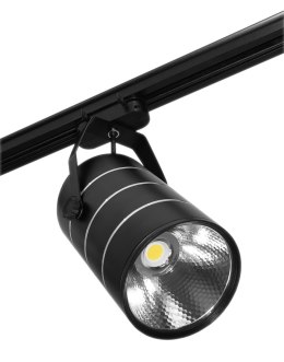 LAM PA SKLE POWA LED REFLEKTOR SZYNOWY JEDNOFAZOWY CZARNY 30W 2550 LM ŚWIATŁO CIE PŁE 3000K