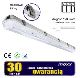 O PRAWA HERMETYCZNA  PRZEMYSŁOWA I P65 LED 2x120CM T8 G13 JEDNOSTRONNIE ZASILANA