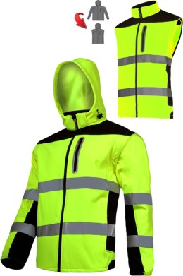 SOFTSHELL OSTRZEG. Z OD PINANYMI RĘK., ŻÓŁTY, 