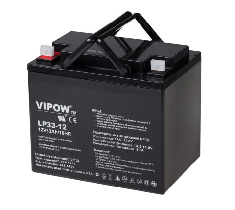 AKUMULATOR ŻELOWY VIPOW 12V 33AH AKUMULATOR ŻELOWY VIPOW 12V 33AH