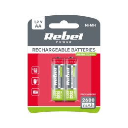 AKUMULATORKI REBEL HR6 2600 MAH NI-MH 2SZT/BL